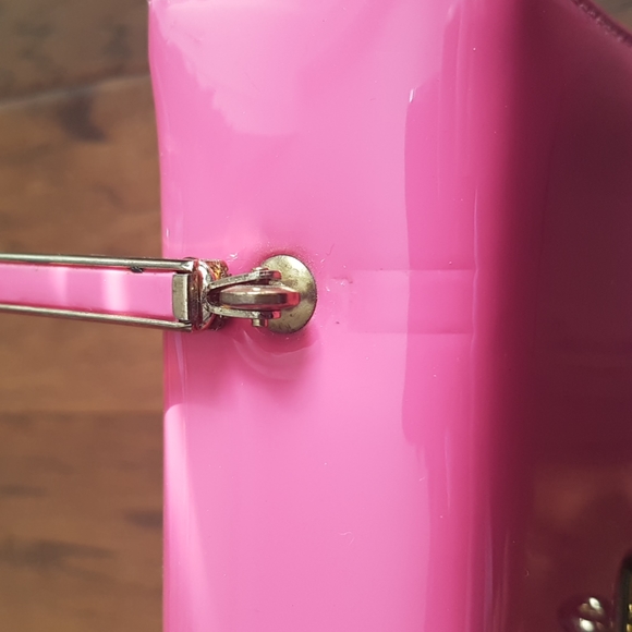 Vintage Pink Patten Metal Handle Purse - Picture 8 of 16